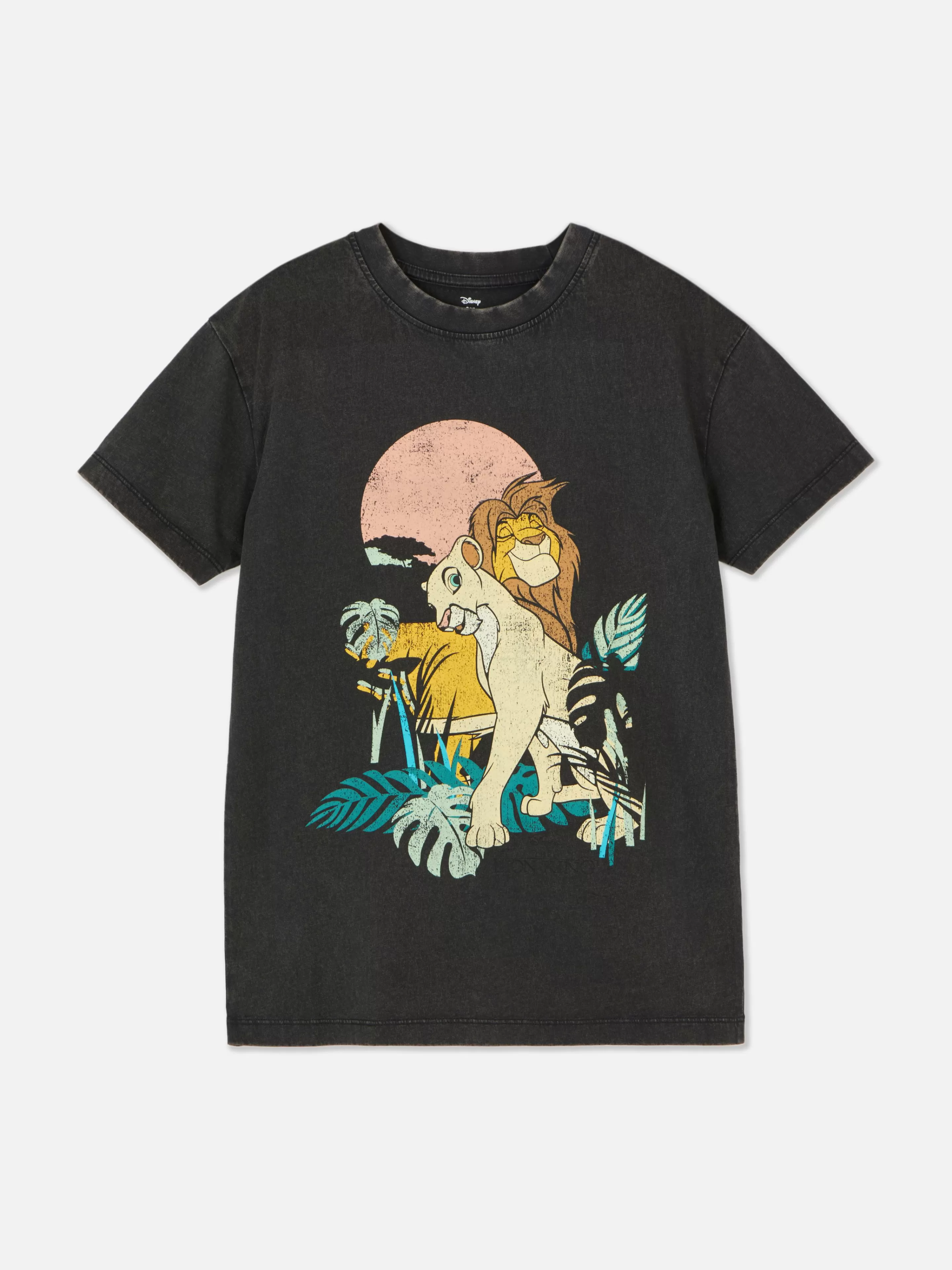 Primark Tops Und T-Shirts | „Disney Der König Der Löwen“ T-Shirt In Acid-Wash-Optik Zum 30. Jubiläum Anthrazitfarben