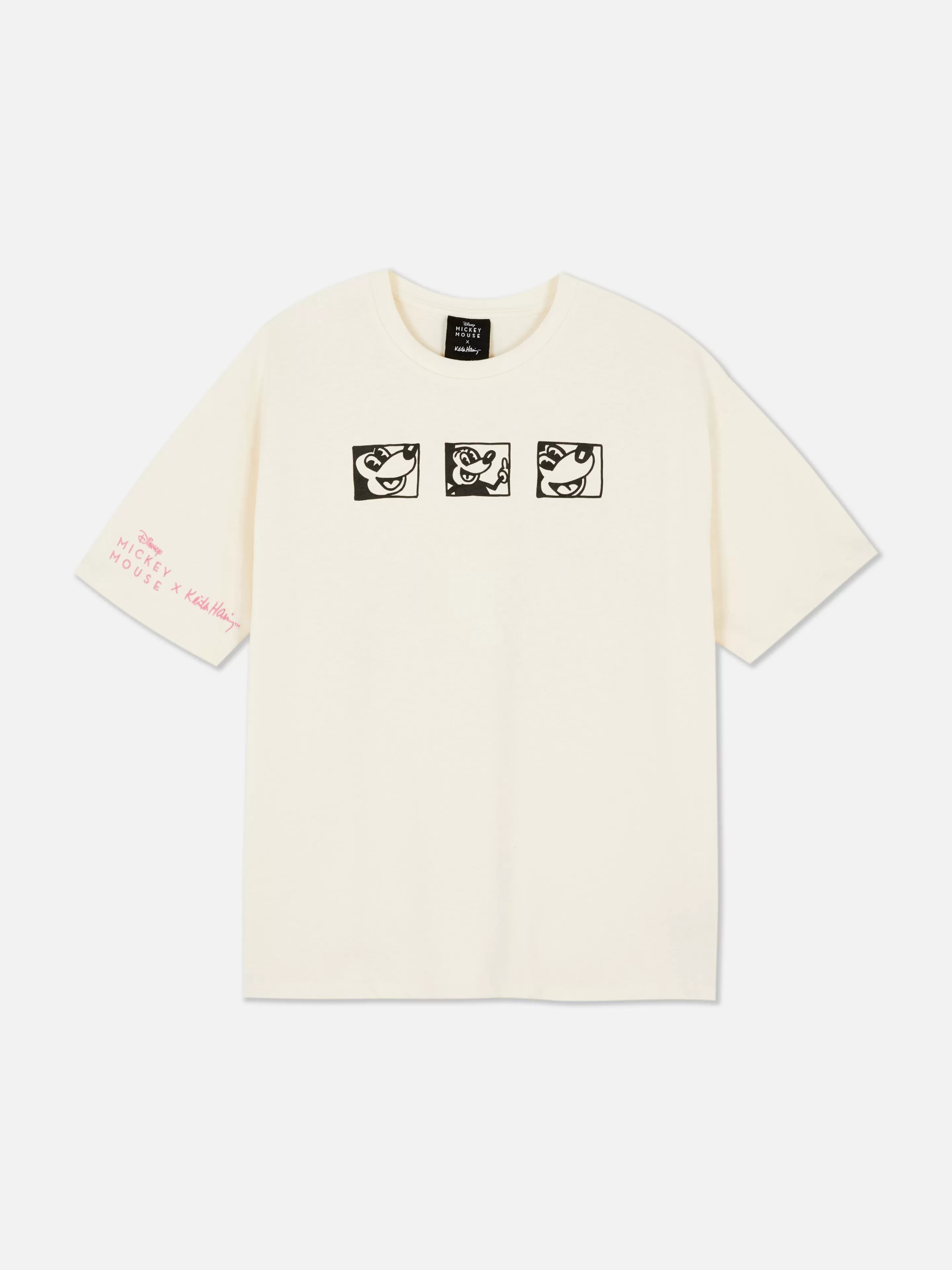 Primark Tops Und T-Shirts | „Disney Mickey Maus X Keith Haring“ T-Shirt Im Oversized-Look Weiß