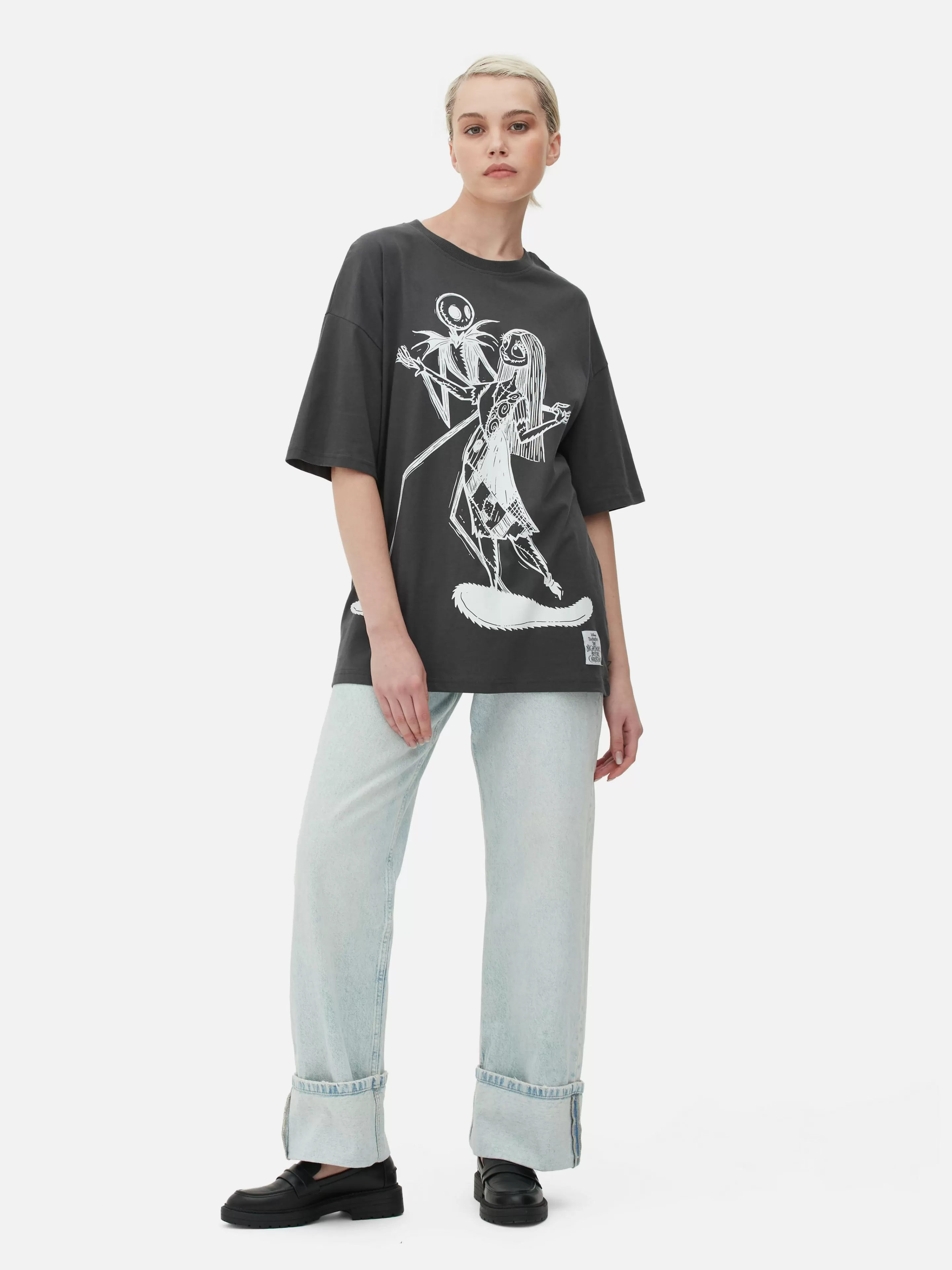 Primark The Nightmare Before Christmas | Halloween Alle | „Disney The Nightmare Before Christmas“ T-Shirt Im Oversized-Look Anthrazitfarben