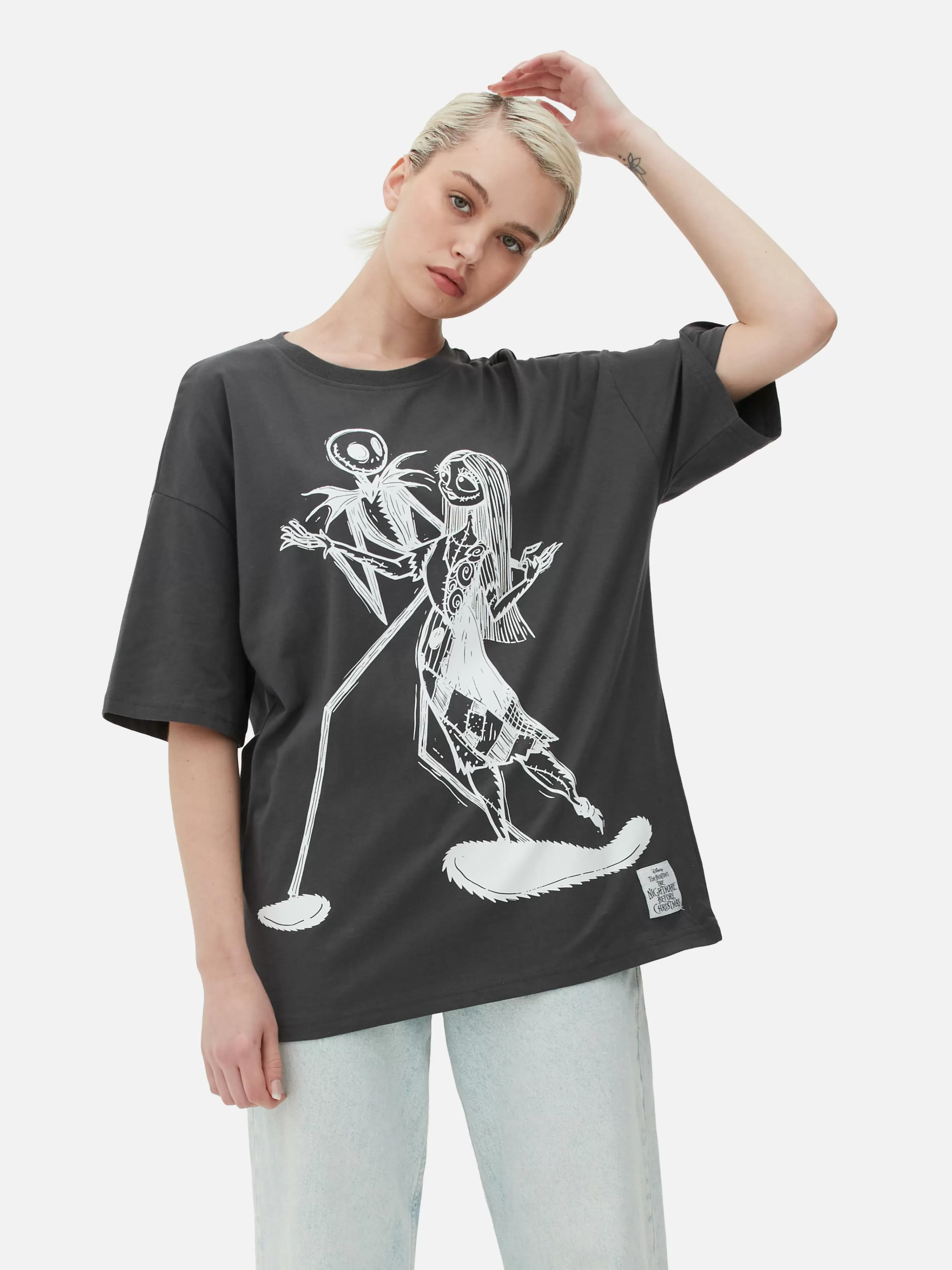 Primark The Nightmare Before Christmas | Halloween Alle | „Disney The Nightmare Before Christmas“ T-Shirt Im Oversized-Look Anthrazitfarben