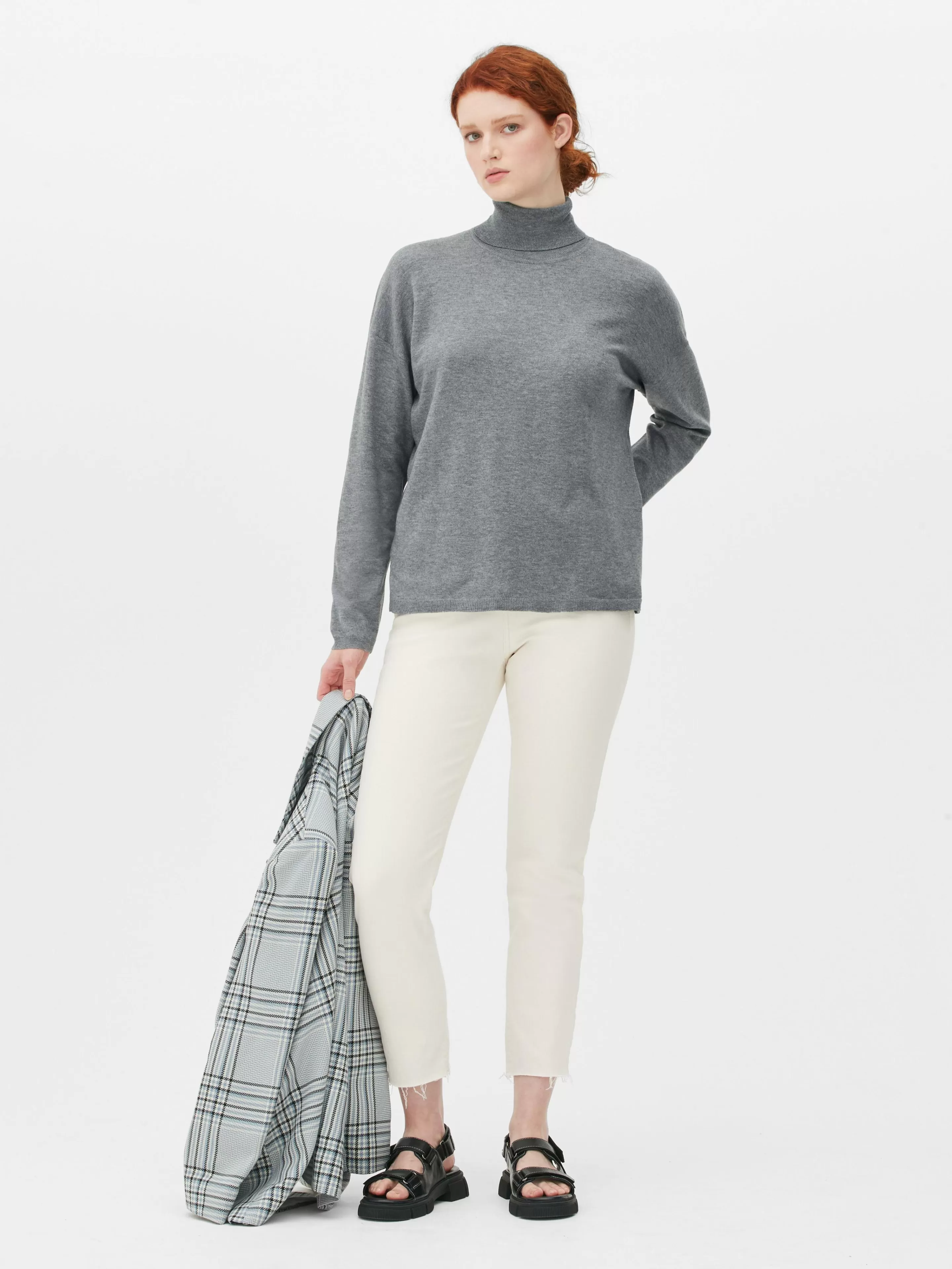 Primark Pullover Und Cardigans | Feinstrickpullover Mit Rollkragen Grau meliert