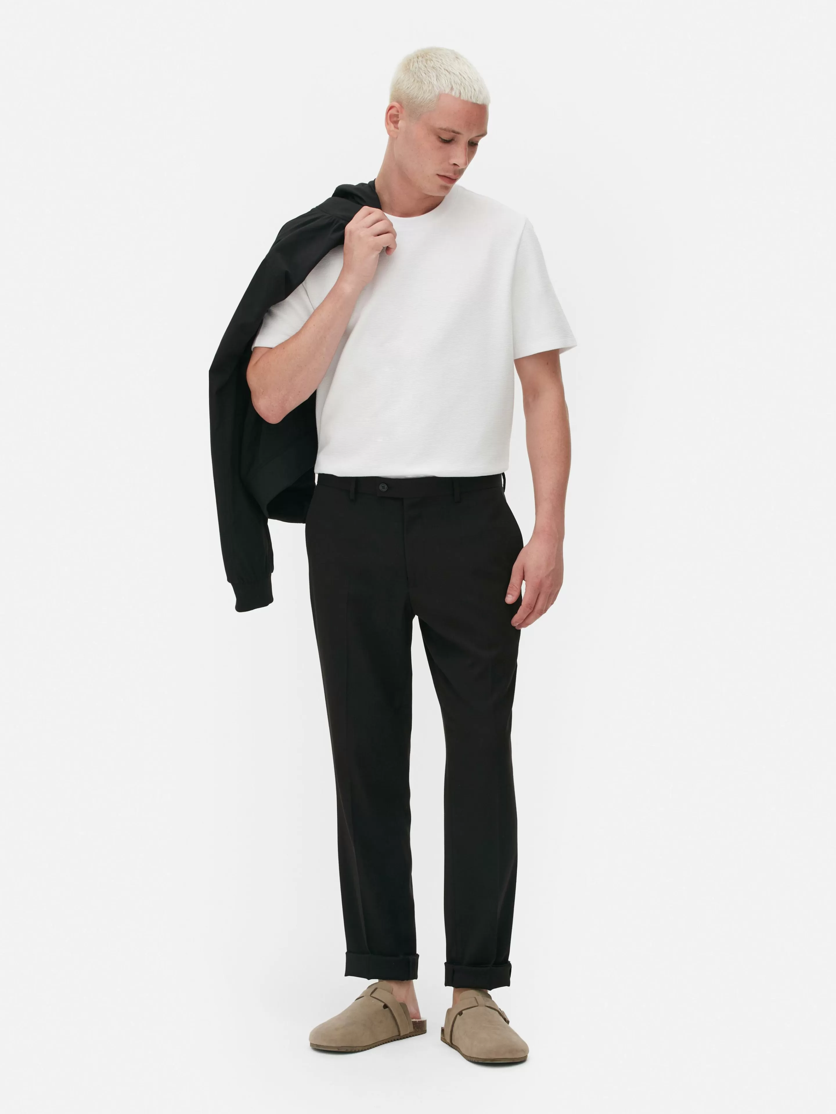 Primark Tops Und T-Shirts | Geripptes T-Shirt Aus Ottoman Weiß