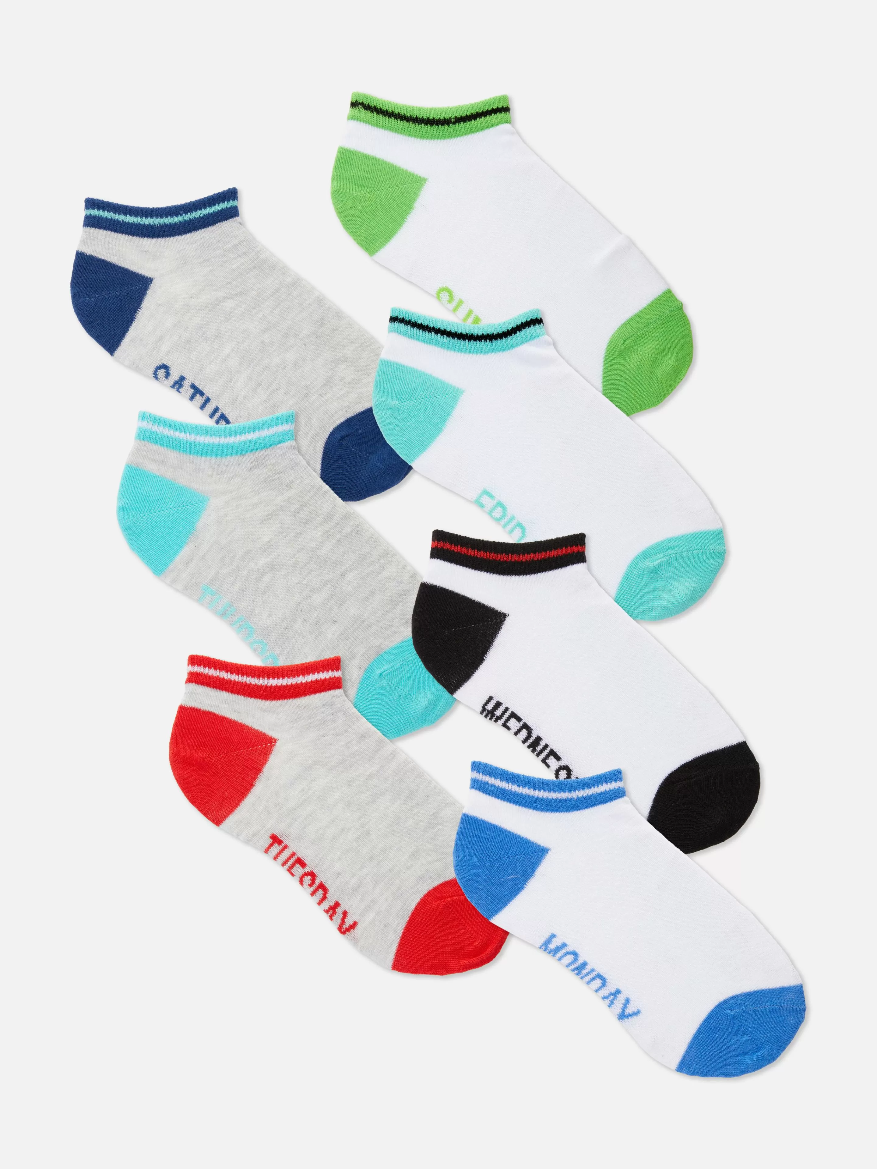 Primark Socken | Socken Mit Wochentagen, 7er-Pack Weiß