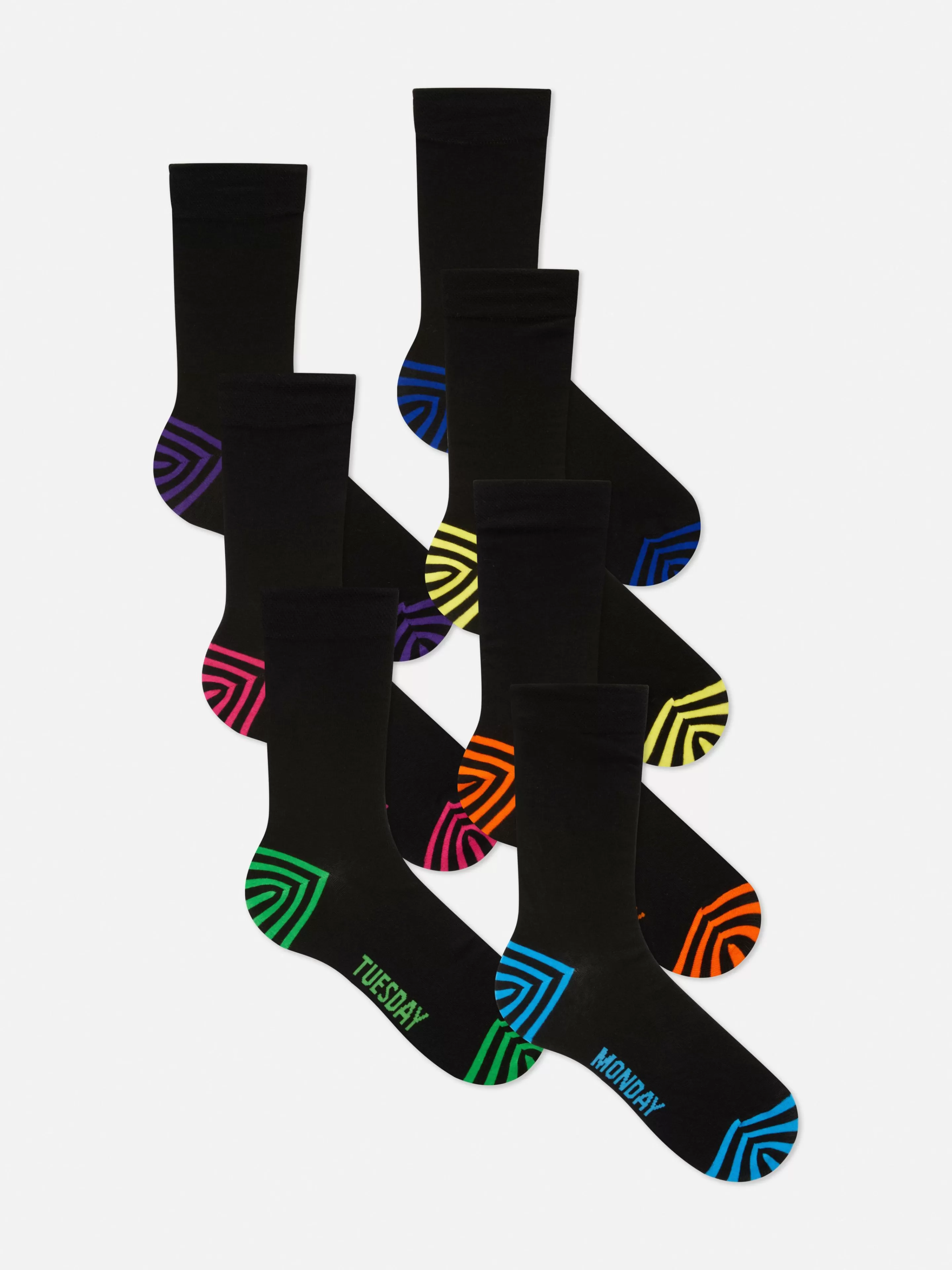 Primark Socken | Socken Mit Wochentagen, 7er-Pack Multi