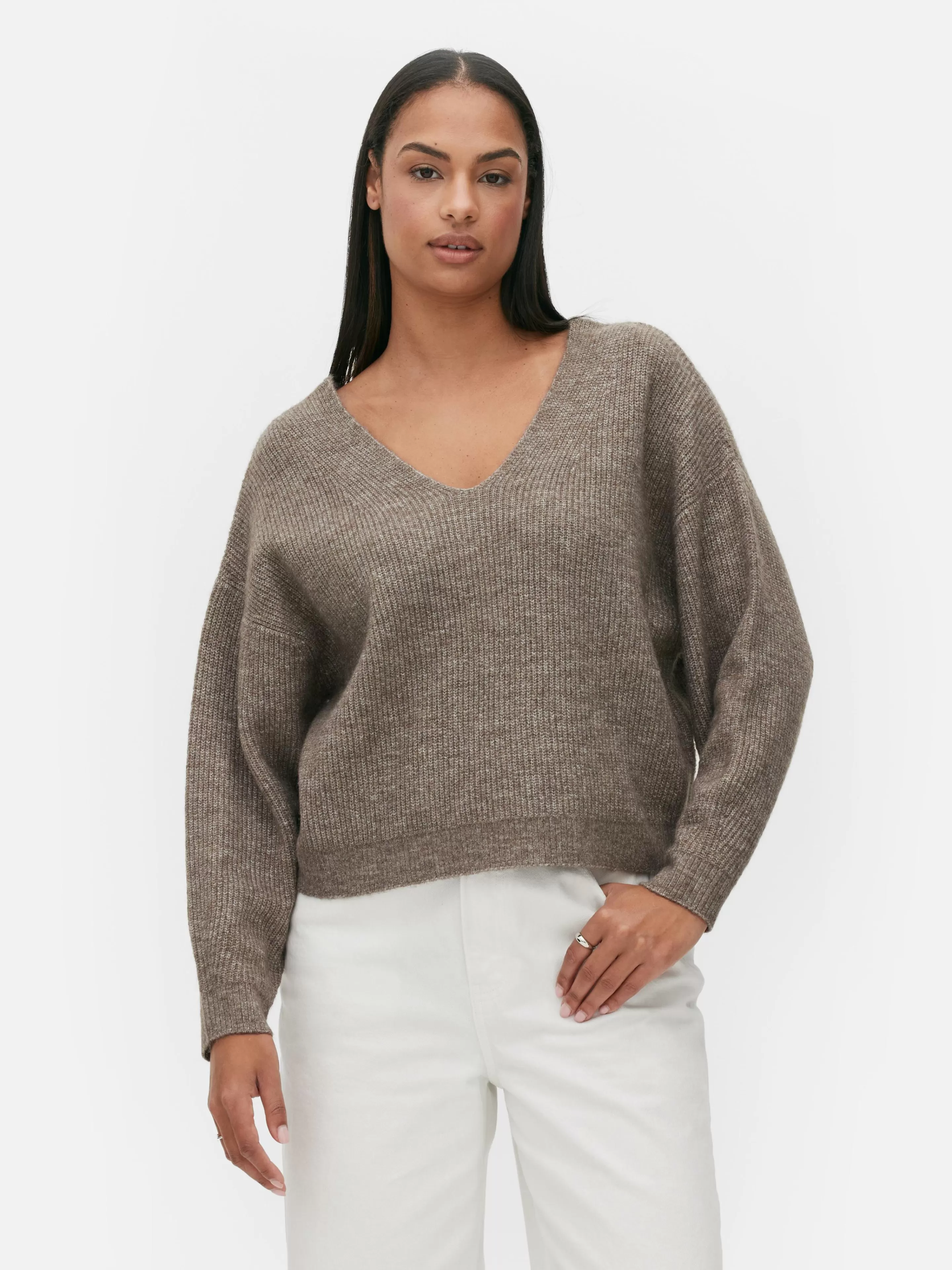 Primark Pullover Und Cardigans | Strickpullover Mit V-Ausschnitt Beige